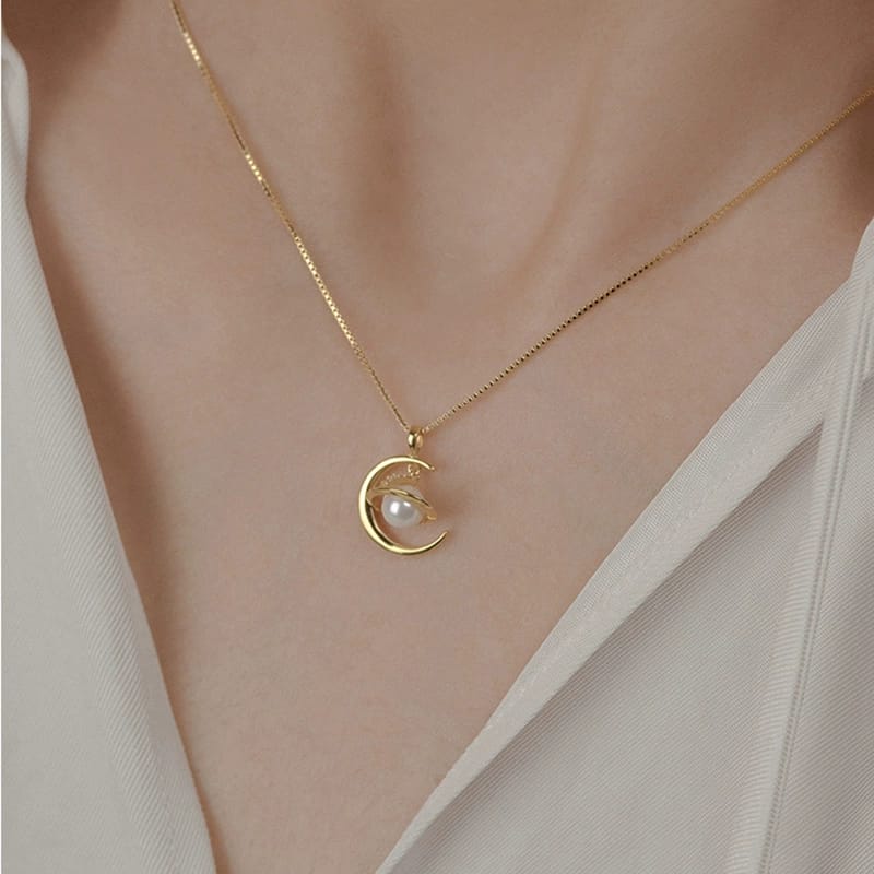 Planet clavicle chain necklace, view 1