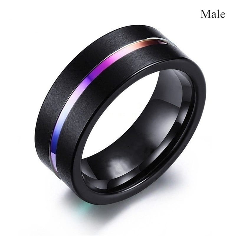 Lovers Purple Ring, men's band, view 1