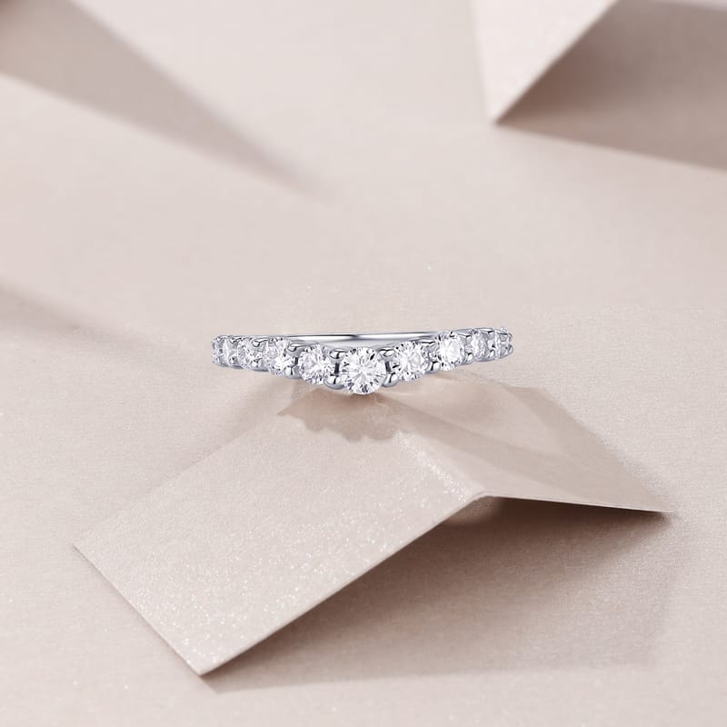 Crown Moissanite S925 Silver Ring, view 1
