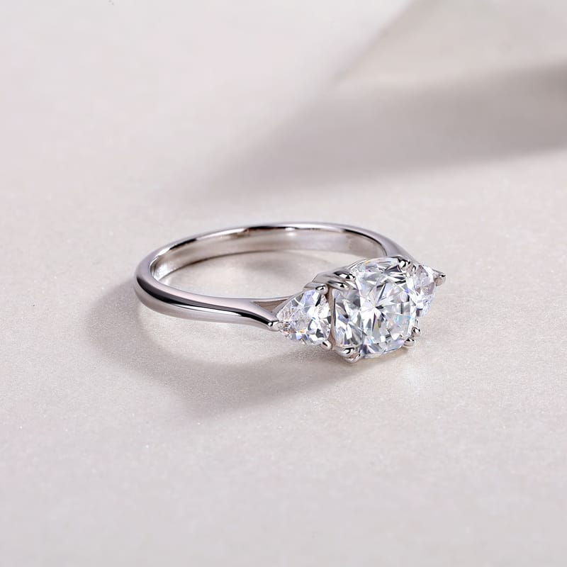 Pillow-Cut Moissanite S925 Silver Wedding Ring, view 1