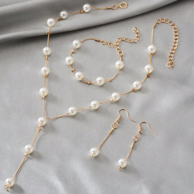 4-Piece Pearl Jewelry Set, view 3