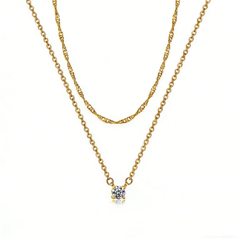 Solitaire Cubic Zirconia Choker Necklace, view 1