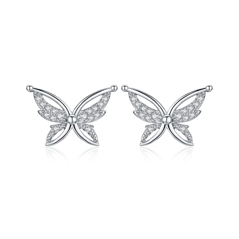Rhinestone Butterfly Stud Earrings, view 1