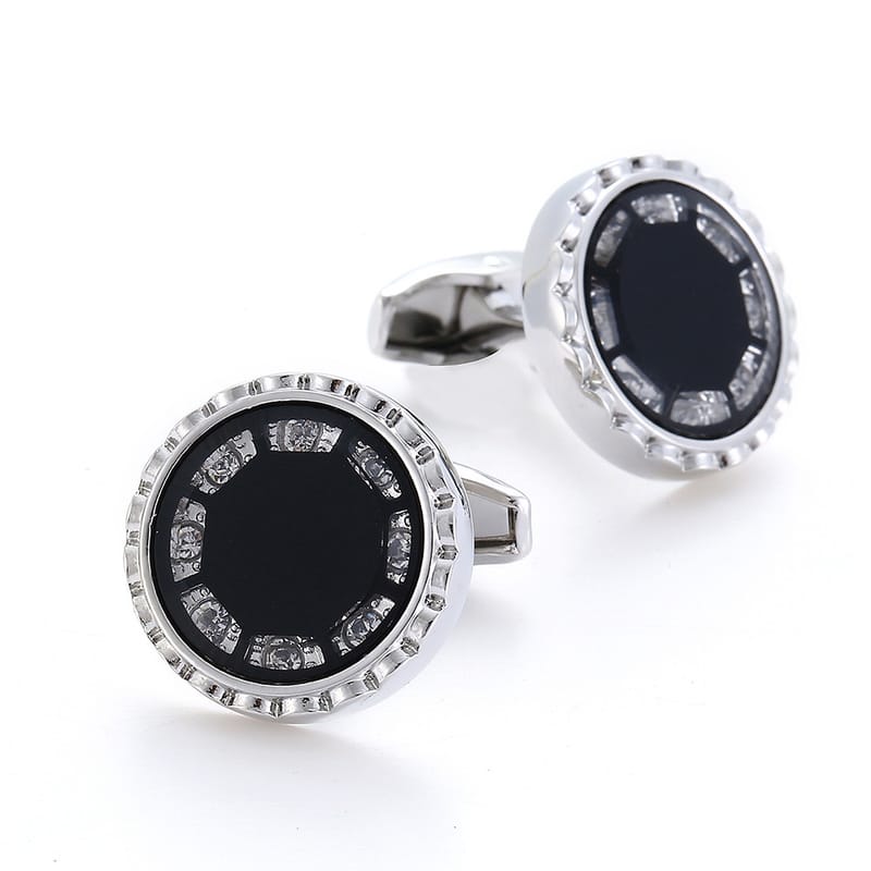 Round Inset French Formal Shirt Cufflinks, view 1