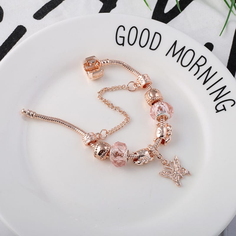 Fashion Love Geometric Rose Gold Bracelet, view 1