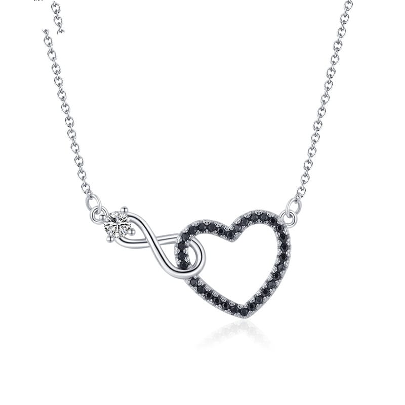 Hollow Heart Zircon Necklace, view 1