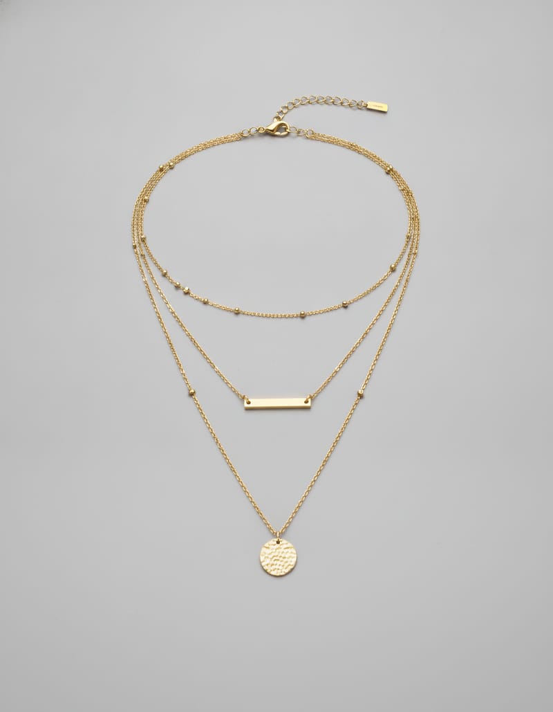14K Gold-Plated Layered Choker Necklace — studio main