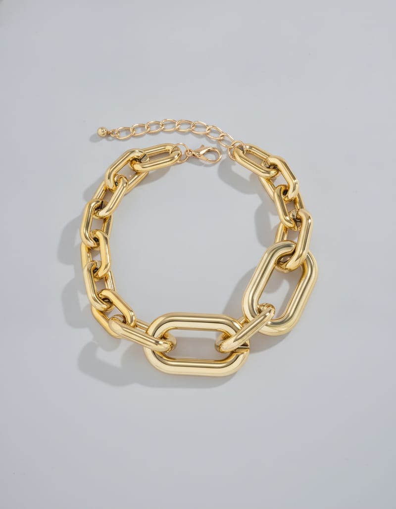 Chunky Gold Chain Choker Necklace — studio main