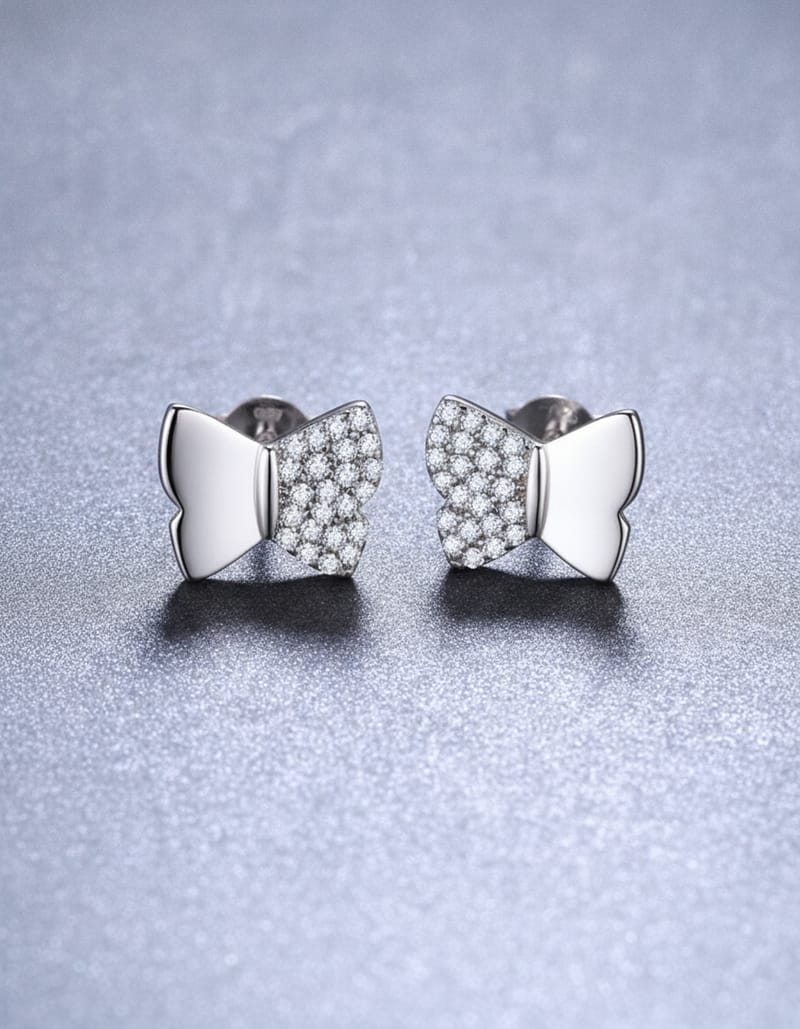 Compact Butterfly Stud Earrings — studio main