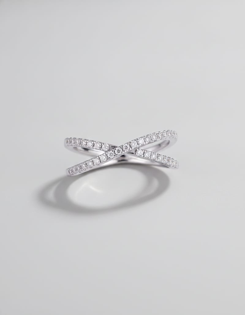 Double Band Moissanite S925 Silver Ring — US 5 — studio main