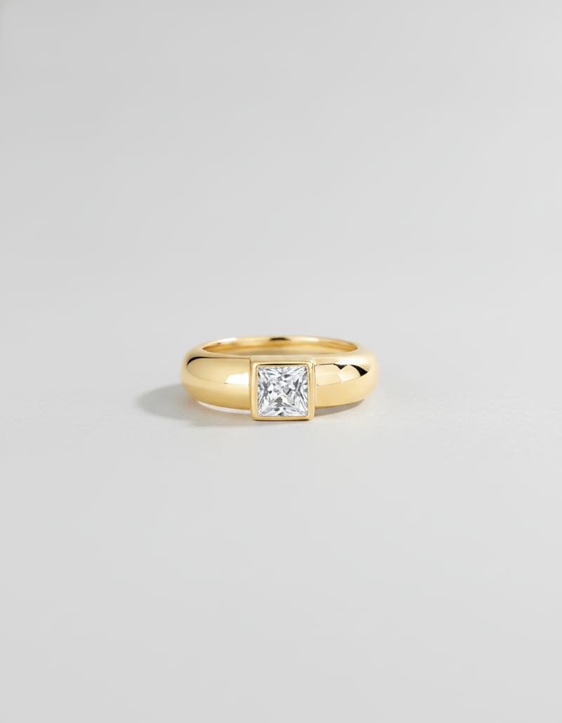 Square Moissanite S925 Silver Ring — US 5 — studio main