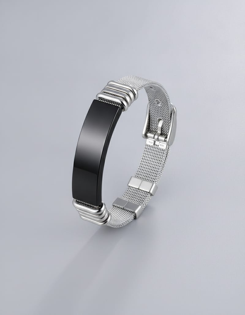 Titanium Steel Adjustable Bracelet — White — studio main