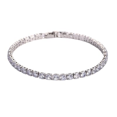 Sparkling Zircon Bracelet with Detachable Extender Chain