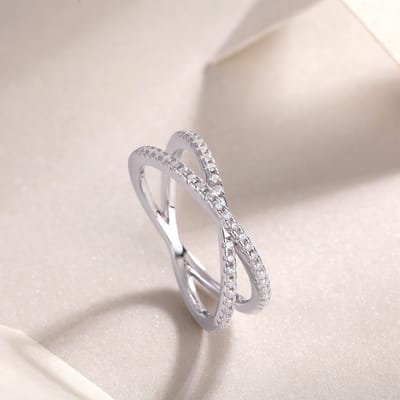 Double Band Moissanite S925 Silver Ring
