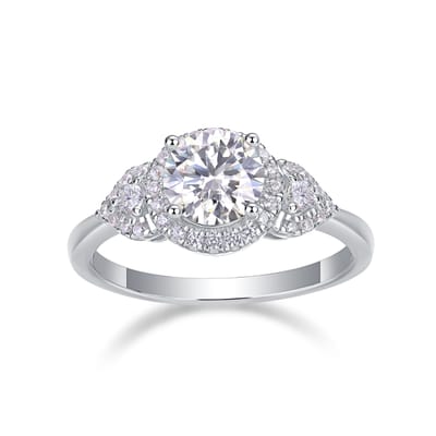 Luxury 1 Carat Moissanite S925 Silver Wedding Ring