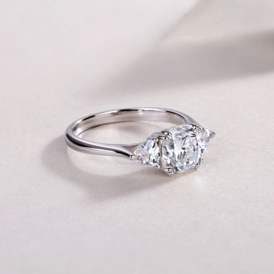 Pillow-Cut Moissanite S925 Silver Wedding Ring