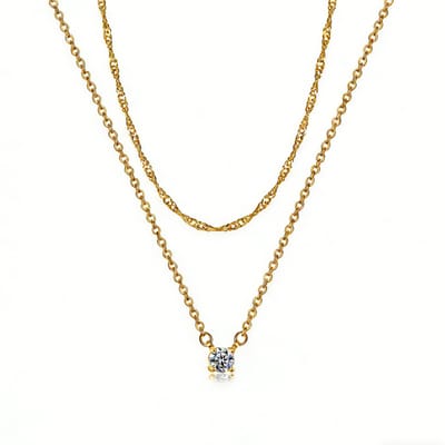 Solitaire Cubic Zirconia Choker Necklace