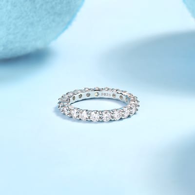 Row Moissanite S925 Silver Ring