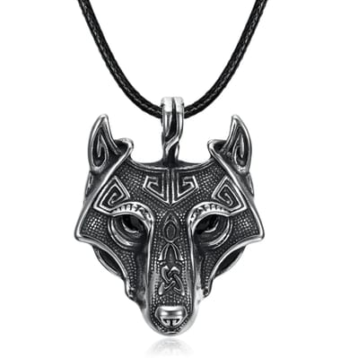 Norse Wolf Head Pendant Chain