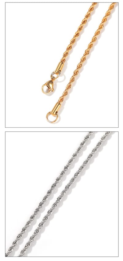 Stainless Steel Twisted Rope Chain Bracelet