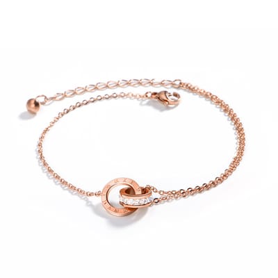 Diamond-Inlaid Zircon Titanium Steel Bracelet