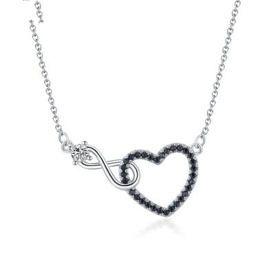 Hollow Heart Zircon Necklace