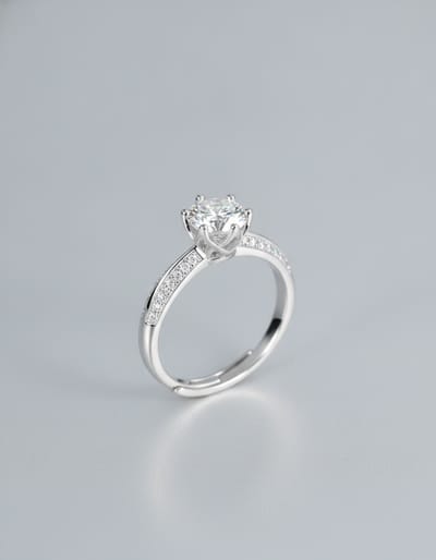 1 Carat Moissanite S925 Silver Wedding Ring