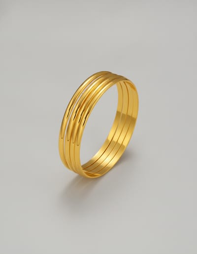 4-Piece Minimalist Circle Bangle Set