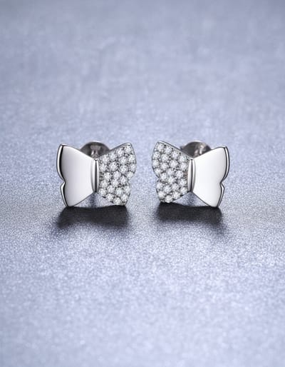 Compact Butterfly Stud Earrings