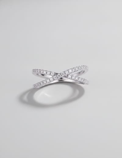 Double Band Moissanite S925 Silver Ring