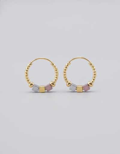 Hollow Rosette Gold Hoop Earrings