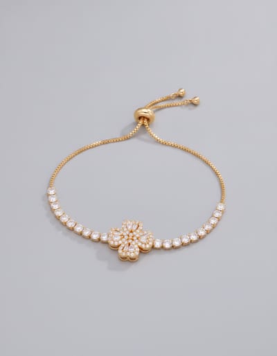 Infinity Heart Cubic Zirconia Adjustable Bracelet