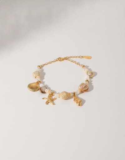 Stainless Steel Conch Starfish Shell Bracelet For Women